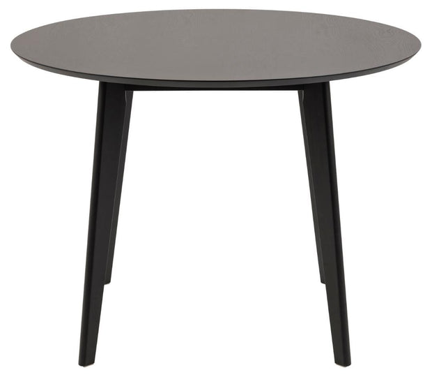 Masa rotunda din MDF, furnir si lemn, Roxby Negru, Ø105xH76 cm (1)