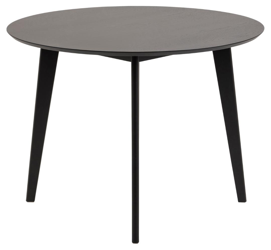 Masa rotunda din MDF, furnir si lemn, Roxby Negru, Ø105xH76 cm (2)