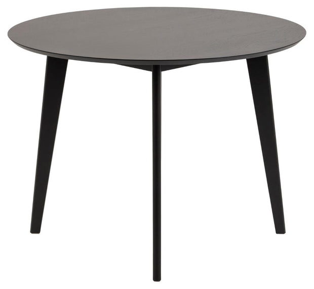 Masa rotunda din MDF, furnir si lemn, Roxby Negru, Ø105xH76 cm (2)