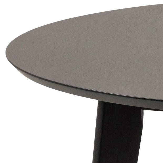 Masa rotunda din MDF, furnir si lemn, Roxby Negru, Ø105xH76 cm (5)