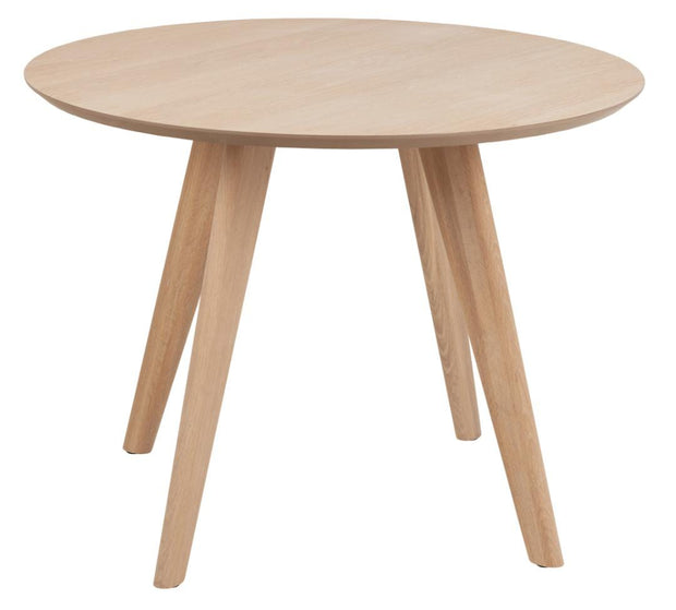 Masa rotunda din MDF, furnir si lemn, Townsville Stejar White Wash, Ø100xH75 cm (1)