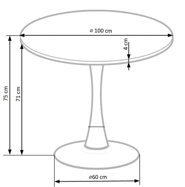 Halmar Masa rotunda din MDF, furnir si metal Carmelita Nuc / Negru, Ø100xH75 cm