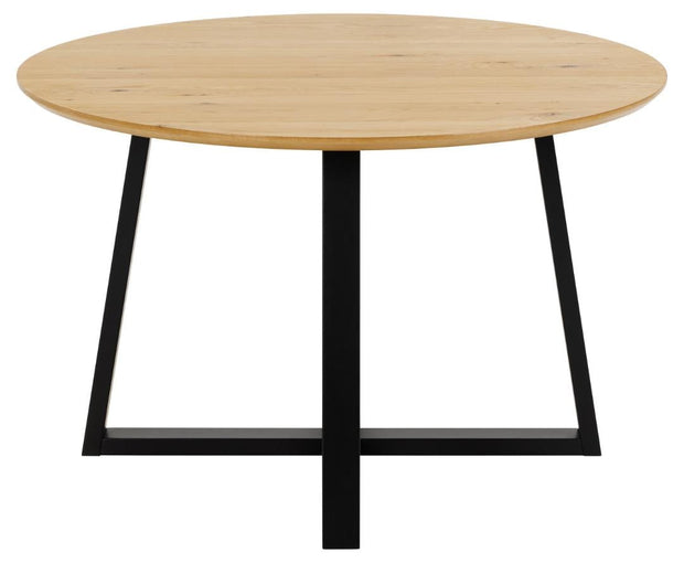 Masa rotunda din MDF si furnir, Malika Stejar / Negru, Ø120xH75 cm (1)