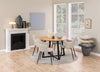 Masa rotunda din MDF si furnir, Malika Stejar / Negru, Ø120xH75 cm (5)