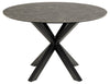 Masa rotunda din sticla, ceramica si metal, Heaven Negru, Ø119xH75,5 cm (1)