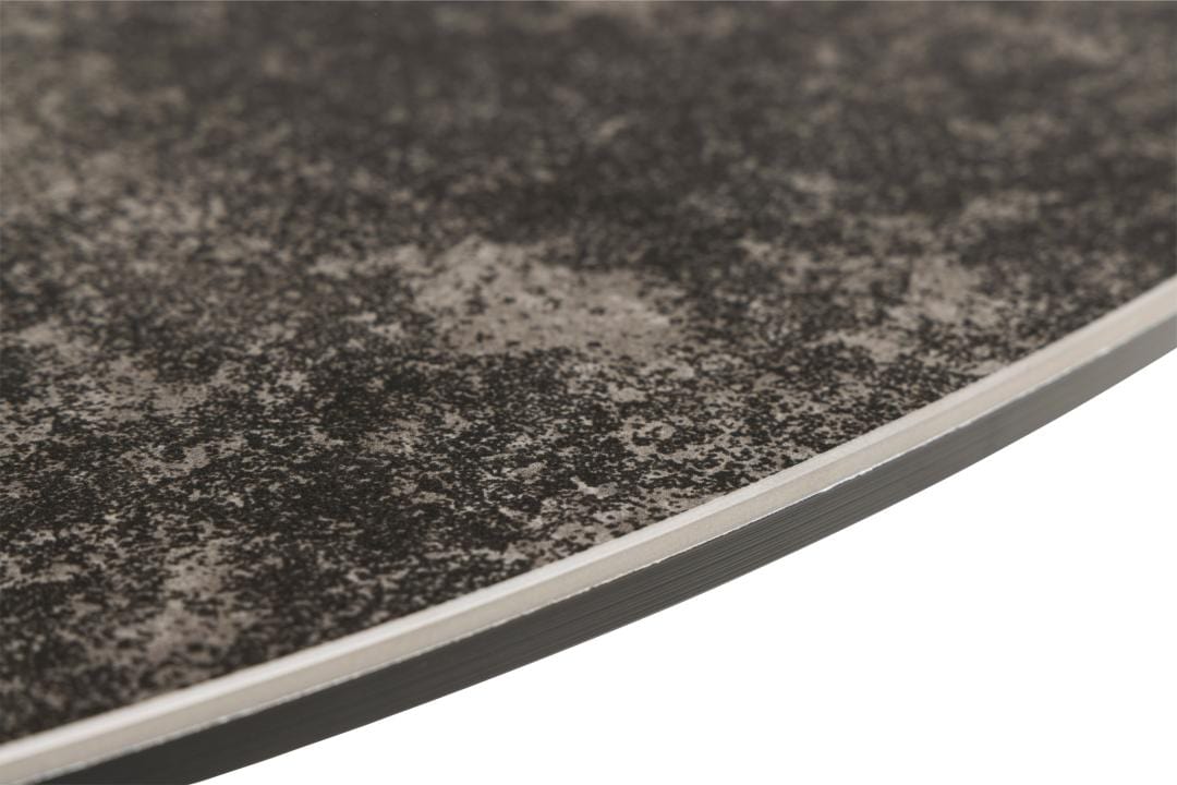Masa rotunda din sticla, ceramica si metal, Heaven Negru, Ø119xH75,5 cm (5)