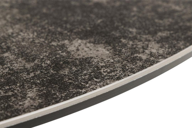 Masa rotunda din sticla, ceramica si metal, Heaven Negru, Ø119xH75,5 cm (5)