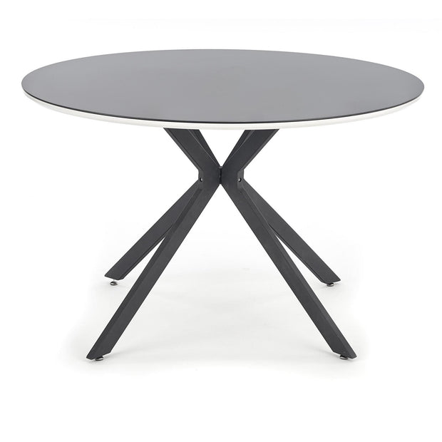 Halmar Masa rotunda din sticla, MDF si metal, Avelyn Negru / Alb, Ø120xH76 cm