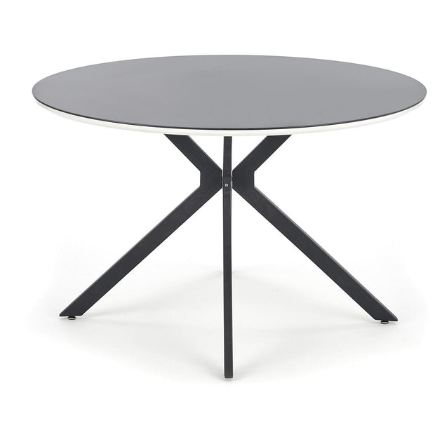 Halmar Masa rotunda din sticla, MDF si metal, Avelyn Negru / Alb, Ø120xH76 cm