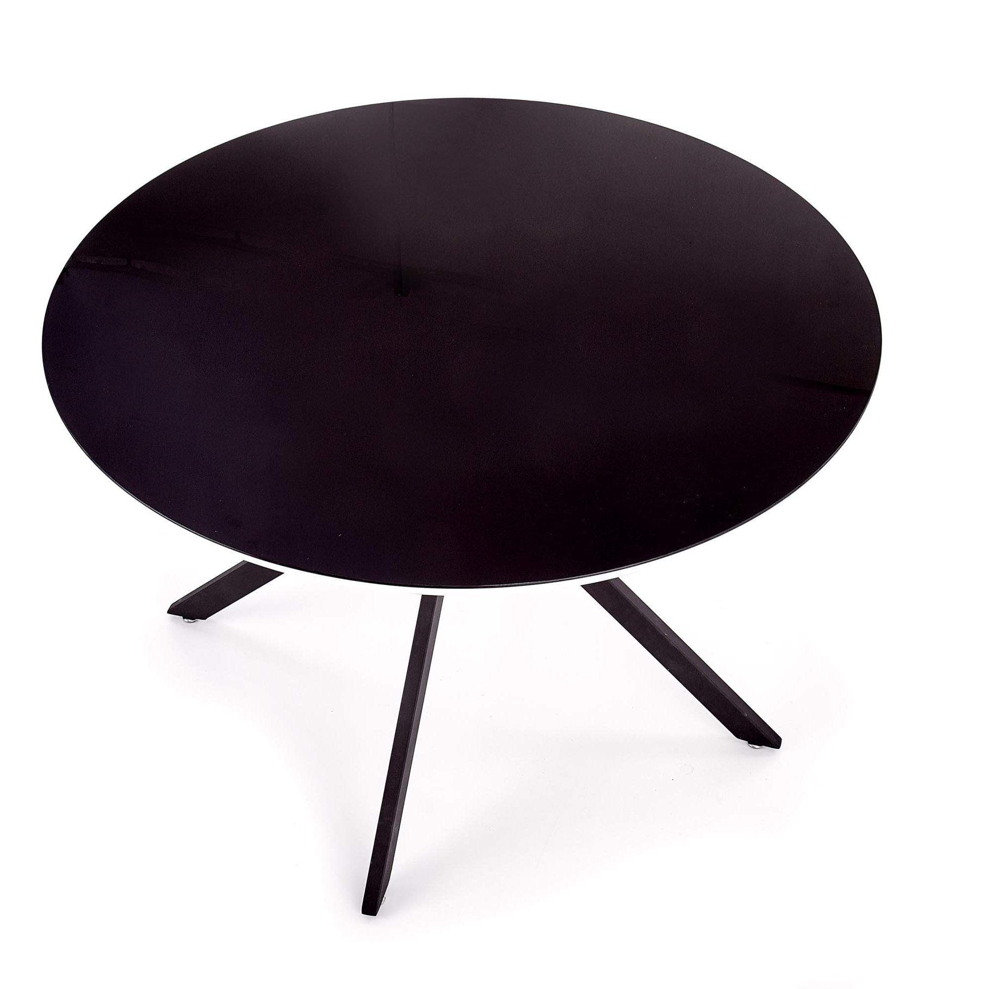 Halmar Masa rotunda din sticla, MDF si metal, Avelyn Negru / Alb, Ø120xH76 cm