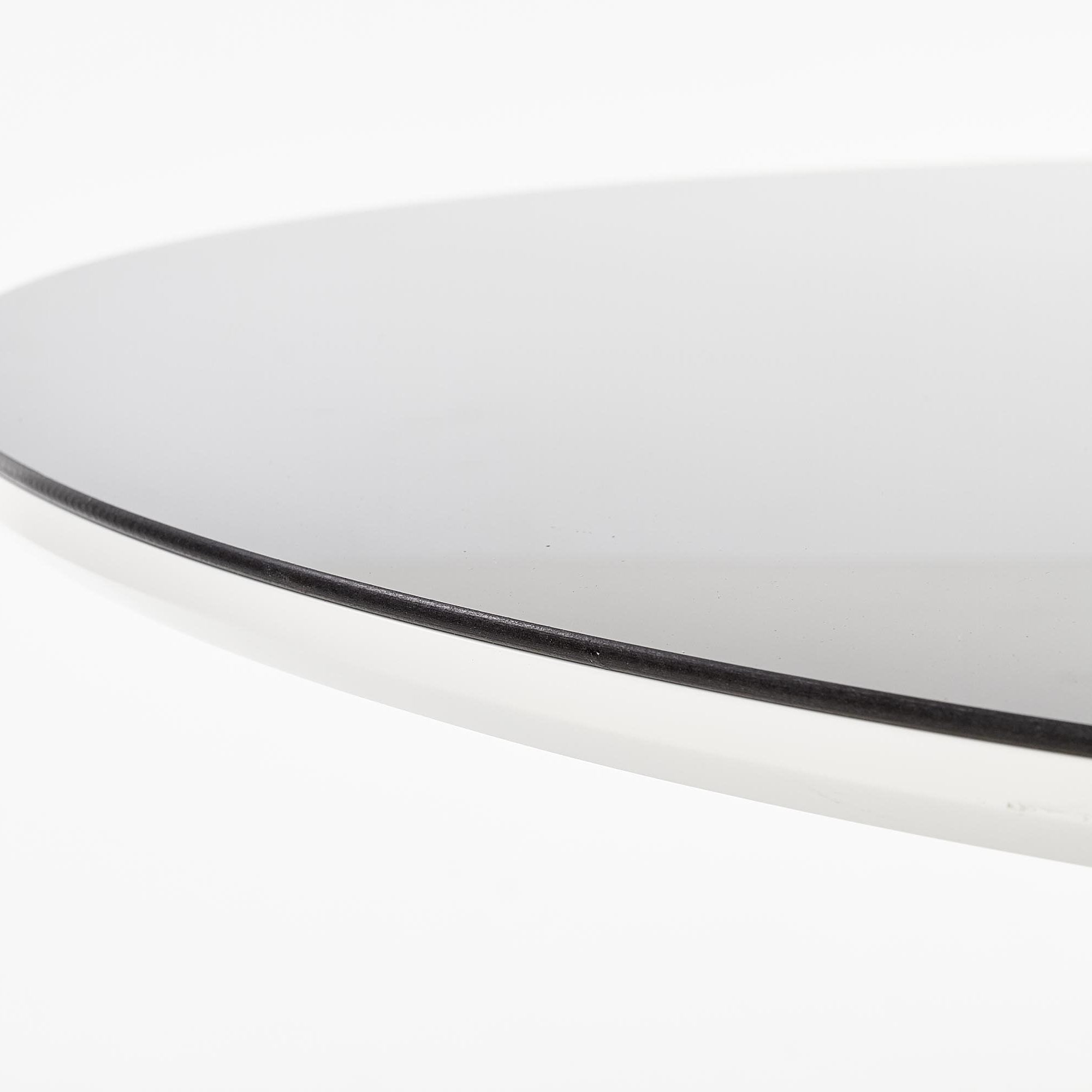 Masa rotunda din sticla, MDF si metal, Avelyn Negru / Alb, Ø120xH76 cm (6)