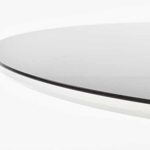 Masa rotunda din sticla, MDF si metal, Avelyn Negru / Alb, Ø120xH76 cm (6)