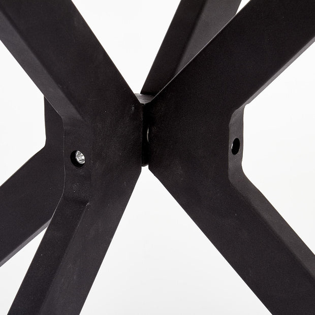 Halmar Masa rotunda din sticla, MDF si metal, Avelyn Negru / Alb, Ø120xH76 cm