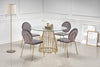 Halmar Masa rotunda din sticla si metal Livy Transparent / Auriu, Ø120xH75 cm