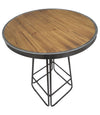 Masa de bar din lemn si metal Dublin Round Natural / Gri inchis, Ø80xH106 cm (3)