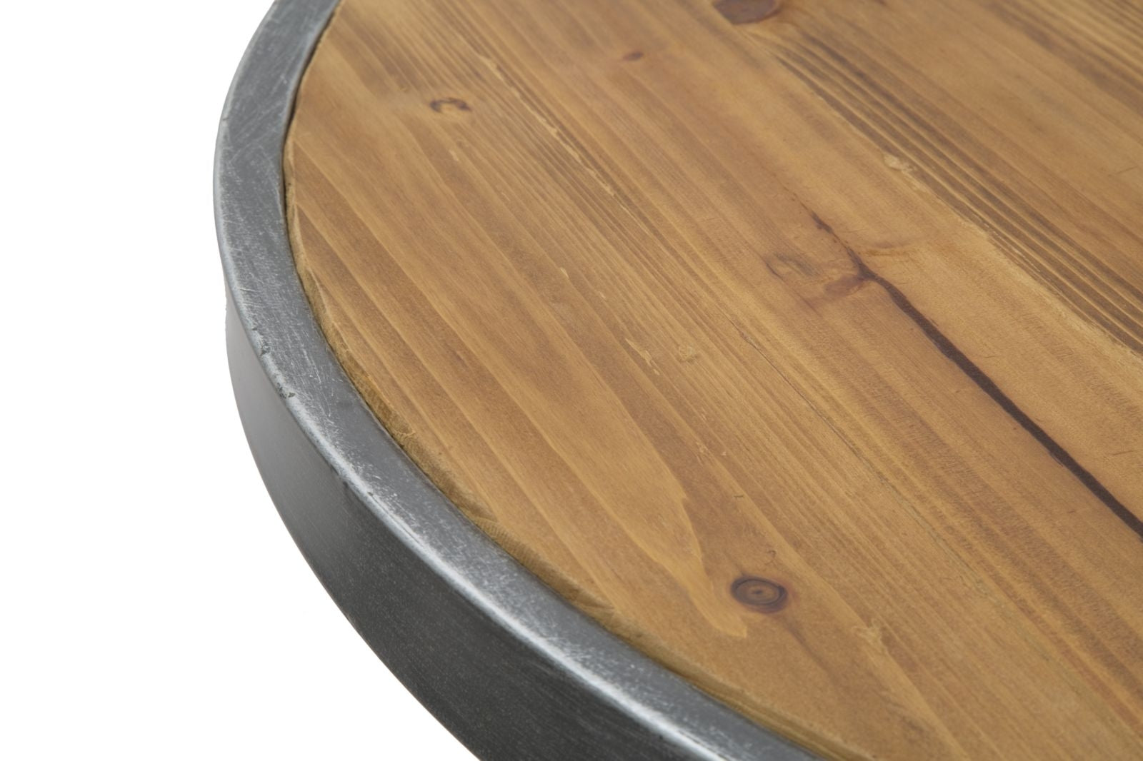 Masa de bar din lemn si metal Dublin Round Natural / Gri inchis, Ø80xH106 cm (4)