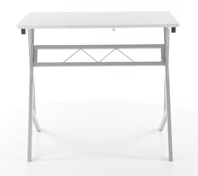 Masa de birou din pal si metal, Benny-120 Alb / Aluminiu, L80xl51xH72 cm (2)