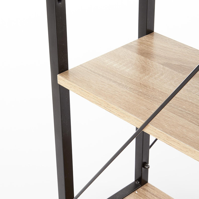 Masa de birou cu etajera, din pal si metal Narcis B1 Stejar Sonoma / Negru, L120xl64xH120 cm (3)