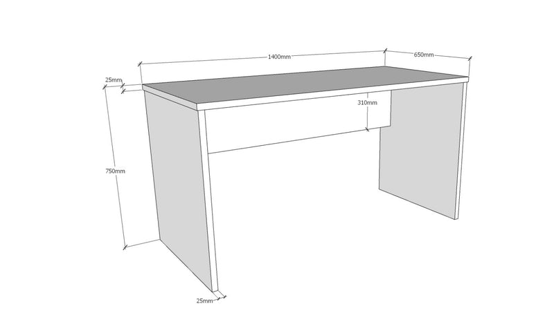 Masa de birou din pal, pentru copii, London Alb, L140xl65xH75 cm (8)
