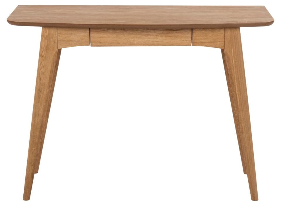 Masa de birou din lemn si furnir, cu 1 sertar, Woodstock Stejar, L105xl45xH74 cm (2)