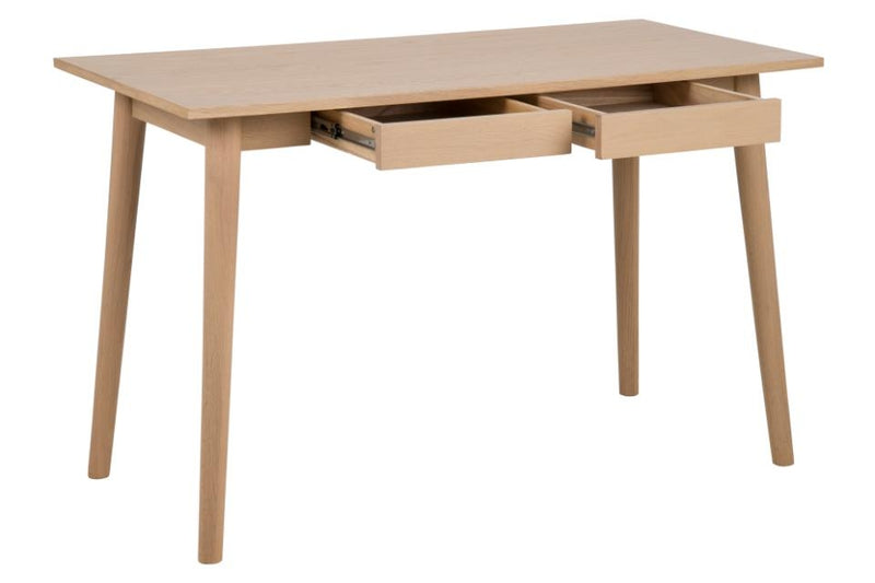 Masa de birou din lemn si furnir, cu 2 sertare, Marte Stejar Deschis, L120xl60xH75 cm (3)