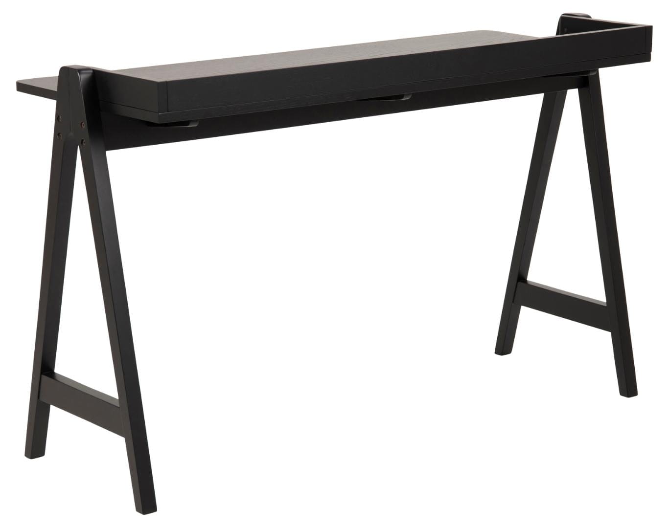 Masa de birou din lemn si furnir, Miso Negru Mat, L126,6xl51,6xH80 cm (4)