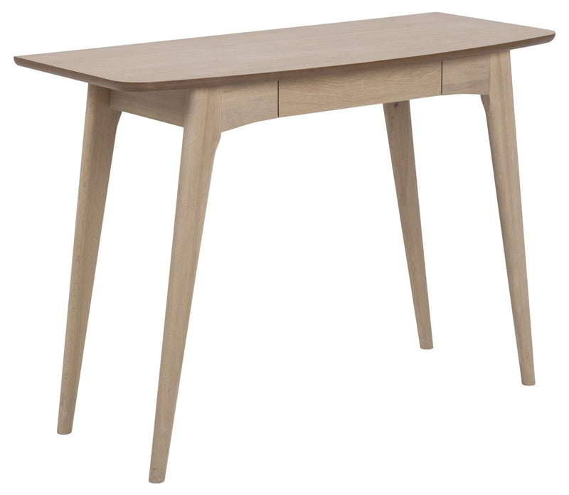 Masa de birou din lemn si furnir, cu 1 sertar, Woodstock Stejar Deschis, L105xl45xH74 cm (3)