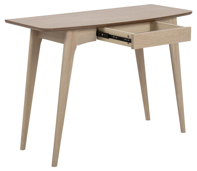 Masa de birou din lemn si furnir, cu 1 sertar, Woodstock Stejar Deschis, L105xl45xH74 cm (5)