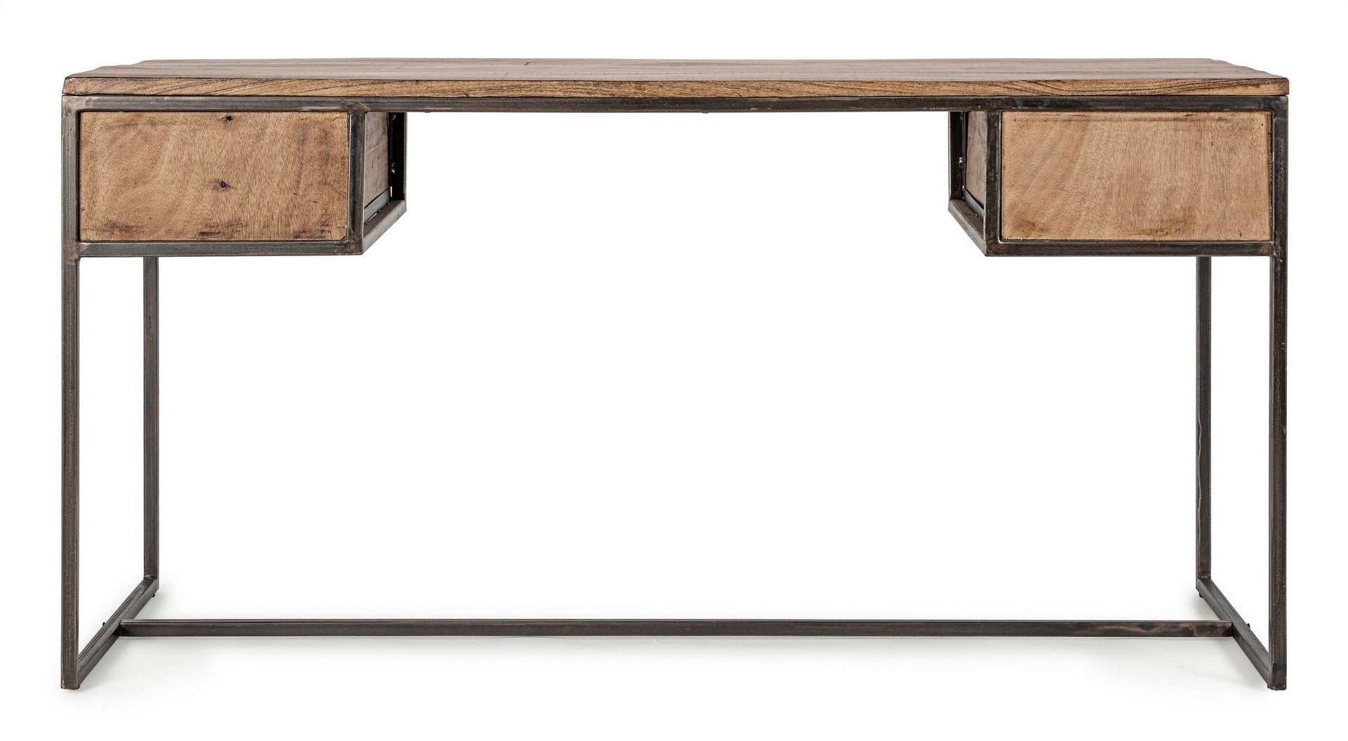 Masa de birou din lemn si metal, cu 2 sertare Elmer Natural / Negru, L150xl60xH77 cm (4)