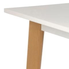 Masa de birou din MDF si lemn, cu 1 sertar, Raven Alb / Natural, L117xl58xH75,5 cm (6)