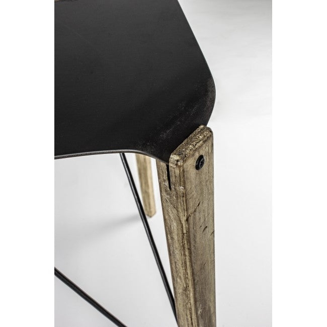 Masa de birou din metal si lemn de stejar Mainland Antique, L140xl70xH75 cm (4)