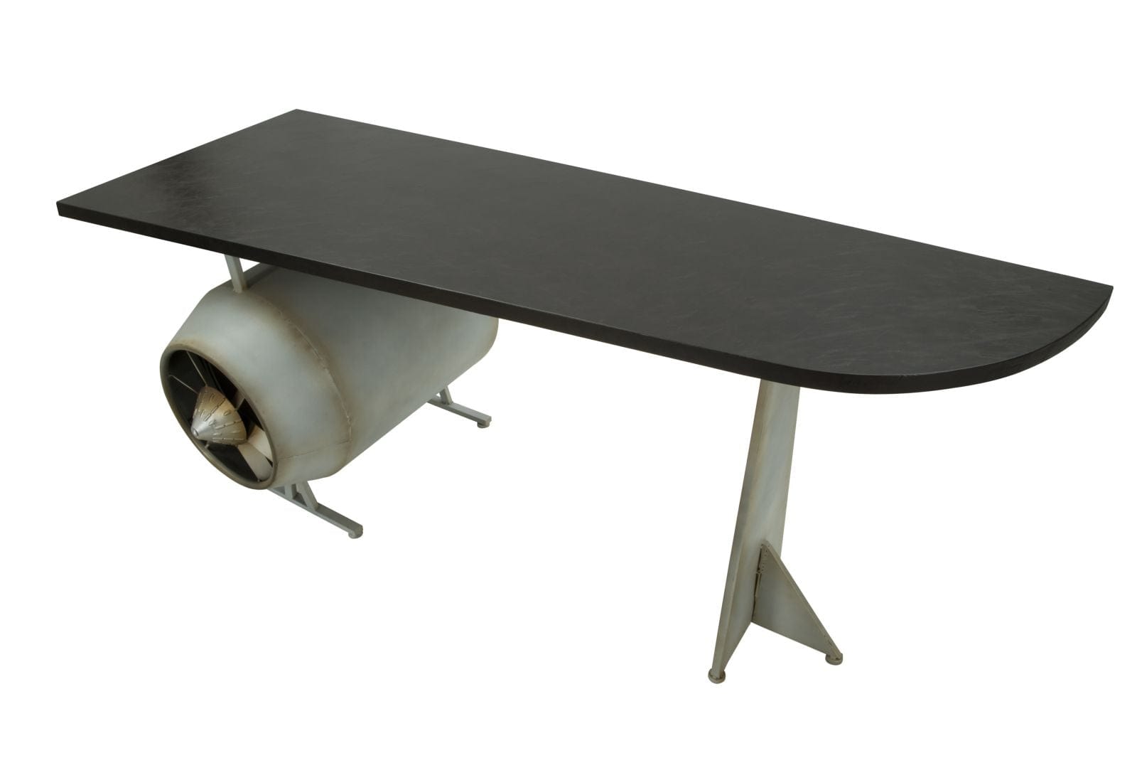Masa de birou din metal si MDF Aviator Gri, L181xl70,5xH71 cm (3)