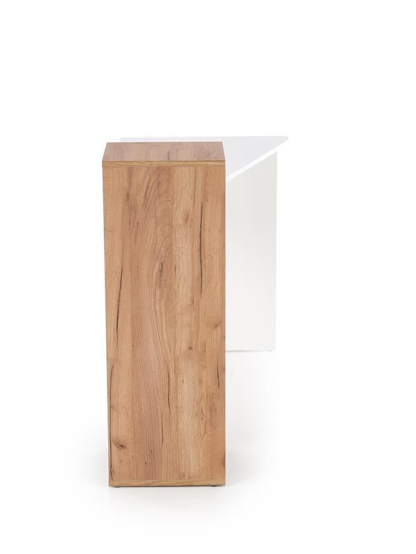 Masa de birou din pal, cu 1 sertar, Coffey Stejar / Alb, L122xl57xH90 cm (6)