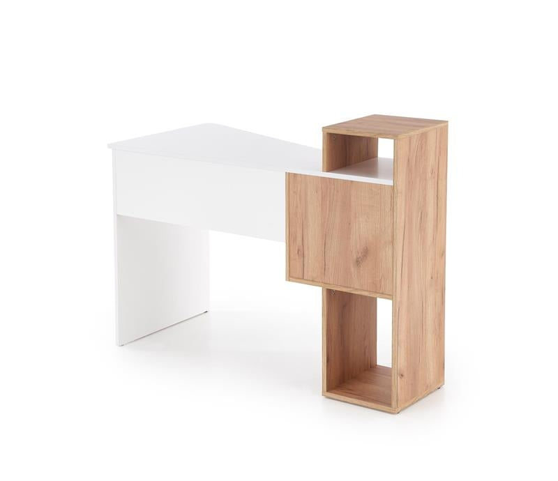 Masa de birou din pal, cu 1 sertar, Coffey Stejar / Alb, L122xl57xH90 cm (5)