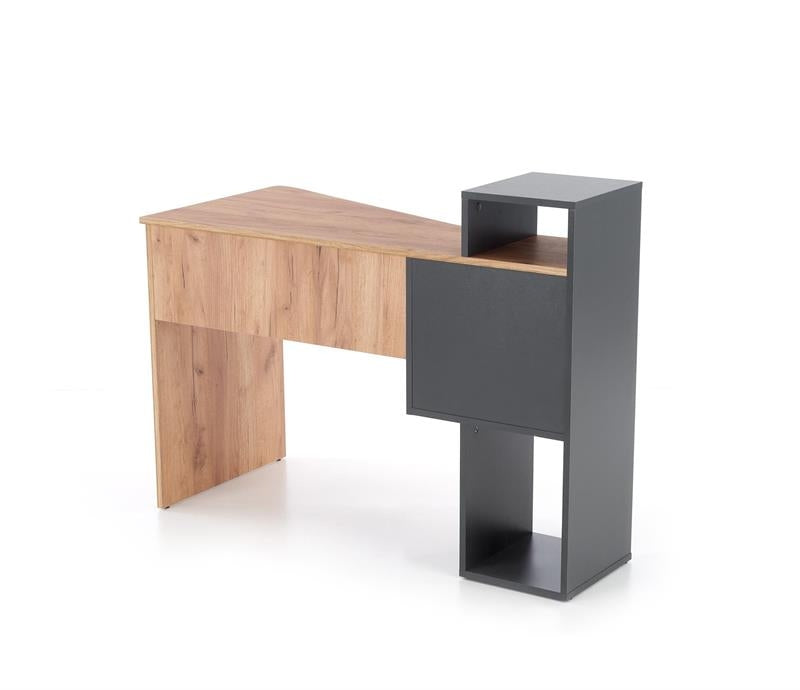 Masa de birou din pal, cu 1 sertar, Coffey Stejar Wotan / Antracit, L122xl57xH90 cm (7)