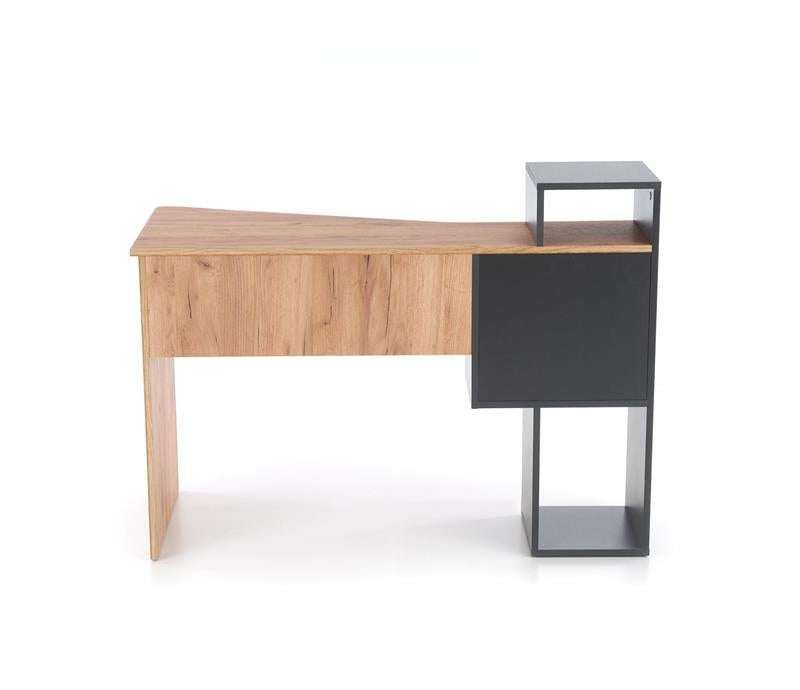 Masa de birou din pal, cu 1 sertar, Coffey Stejar Wotan / Antracit, L122xl57xH90 cm (8)