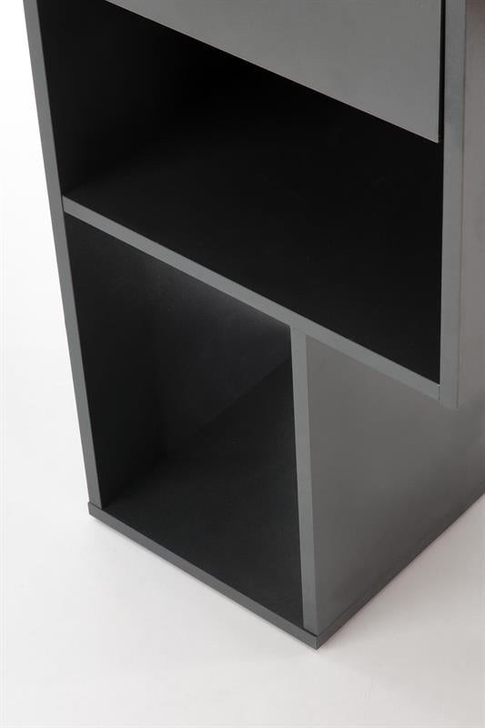 Masa de birou din pal, cu 1 sertar, Coffey Stejar Wotan / Antracit, L122xl57xH90 cm (10)