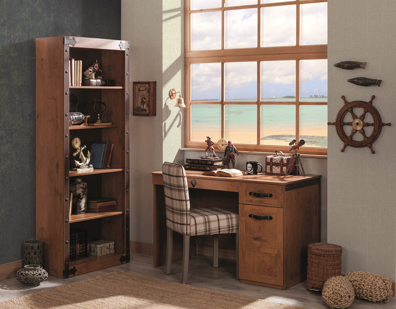Masa de birou din pal, cu 2 sertare si 1 usa, pentru copii, Pirate Maro, L118xl61xH76 cm (3)