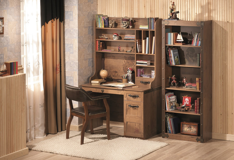 Masa de birou din pal, cu 2 sertare si 1 usa, pentru copii, Pirate Maro, L118xl61xH76 cm (2)
