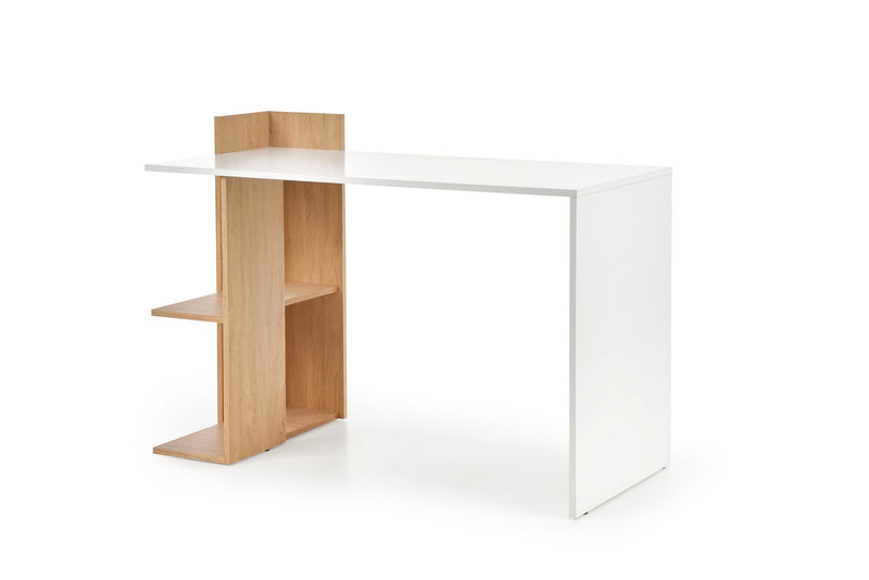 Masa de birou din pal Flanders Stejar / Alb, L122xl57xH85 cm (2)
