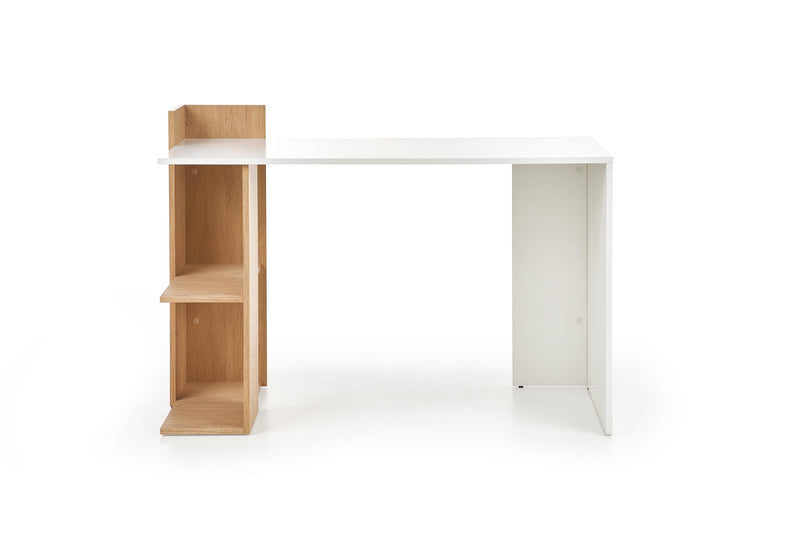 Masa de birou din pal Flanders Stejar / Alb, L122xl57xH85 cm (1)