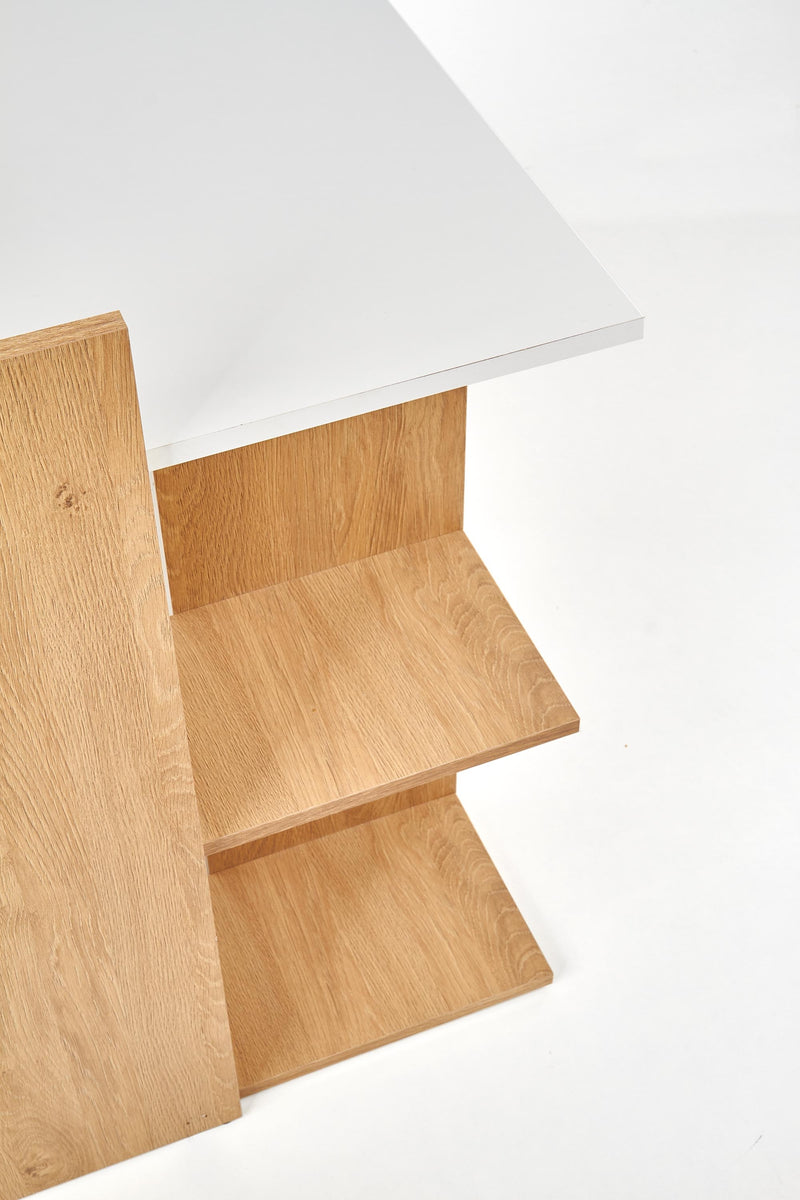 Masa de birou din pal Flanders Stejar / Alb, L122xl57xH85 cm (4)