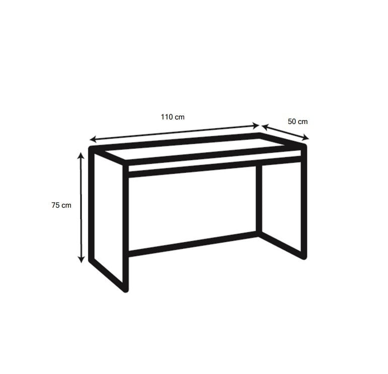 Masa de birou din pal si metal, Angus Antracit / Negru, L110xl50xH75 cm (7)