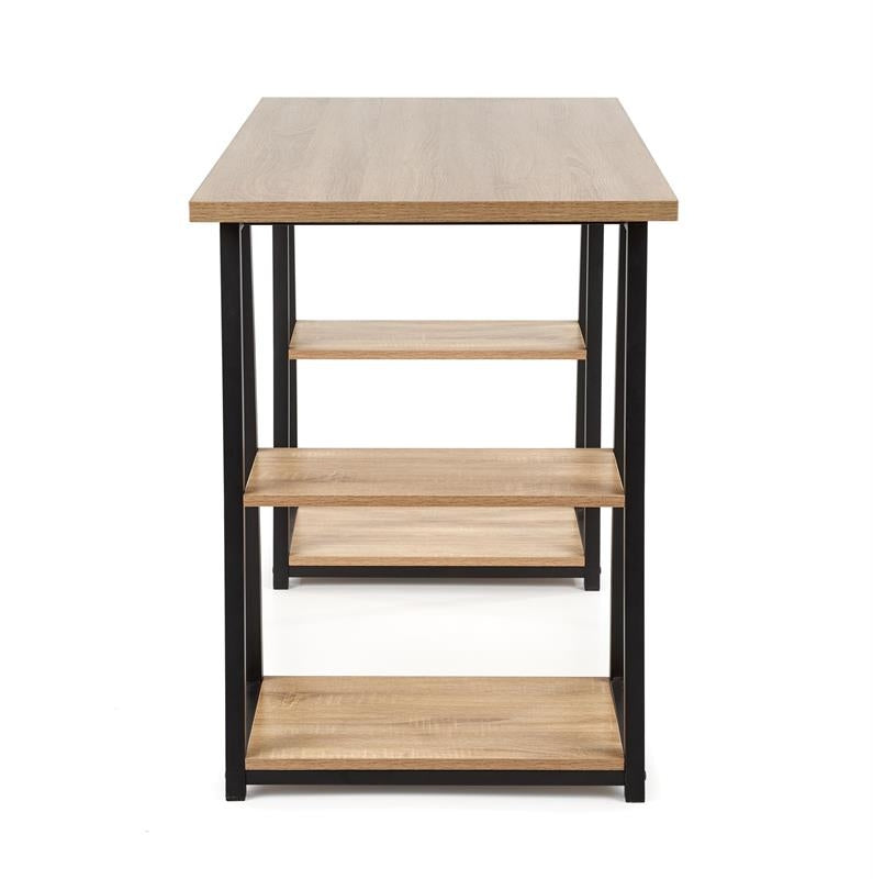Masa de birou din pal si metal, Ben-44 Stejar Sonoma / Negru, L120xl60xH77 cm (3)