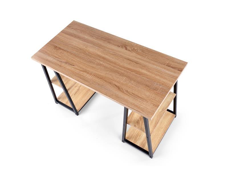 Masa de birou din pal si metal, Ben-44 Stejar Sonoma / Negru, L120xl60xH77 cm (4)