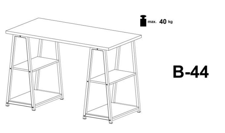 Masa de birou din pal si metal, Ben-44 Stejar Sonoma / Negru, L120xl60xH77 cm (8)