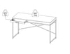 Masa de birou din pal si metal, cu 1 sertar, Seaford Stejar / Negru Mat, L140xl58xH76 cm (11)