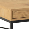Masa de birou din pal si metal, cu 1 sertar, Seaford Stejar / Negru Mat, L140xl58xH76 cm (6)