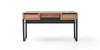 Masa de birou din pal si metal, cu 2 sertare, Solid Natural / Negru, L145xl62,1xH76,6 cm (3)