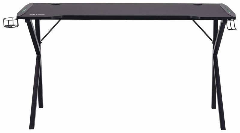 Masa de birou din pal si metal, cu LED inclus, Ninja Negru, L140xl60xH75 cm (3)
